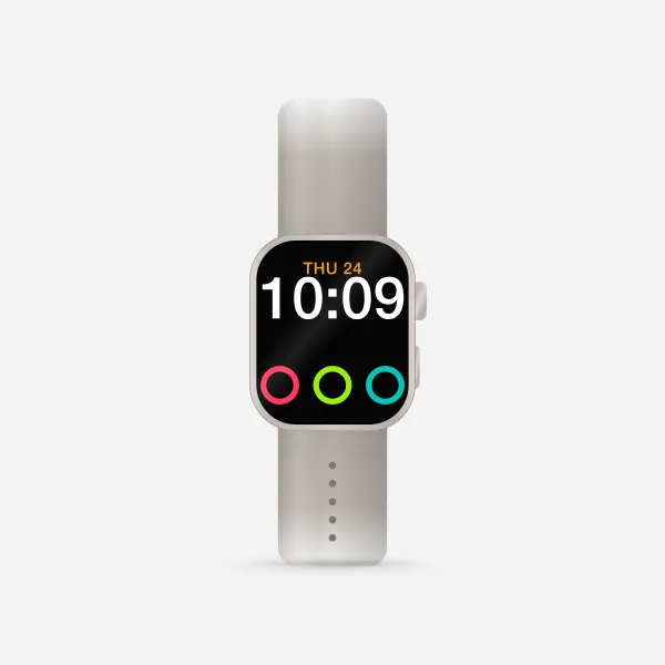 Apple Watch Ultra 4 in Natural Titanium, front view