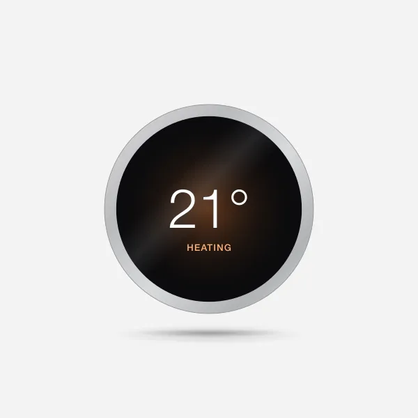 Nest Learning Thermostat (4th gen) in Polished Silver, front view