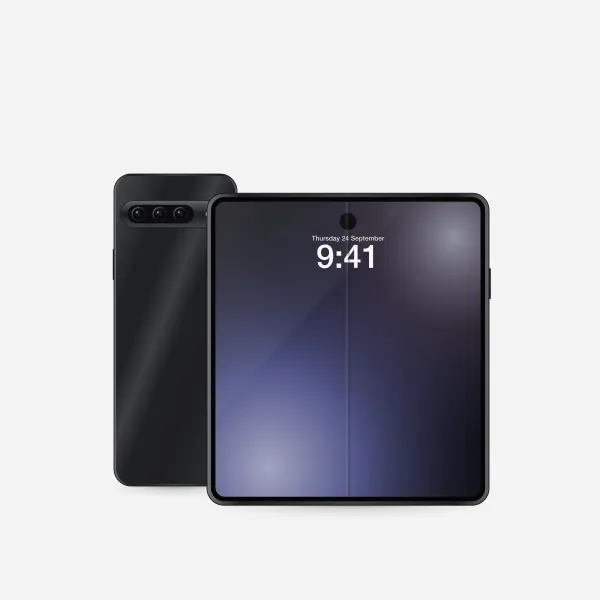 Pixel 11 Pro Fold in Obsidian, front view